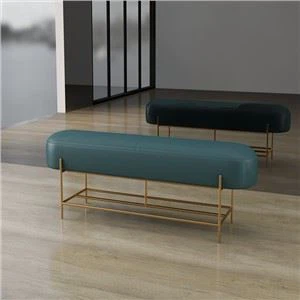 Custom Made Upholstered Bed End Bench Dengan Kaki Stainless Steel